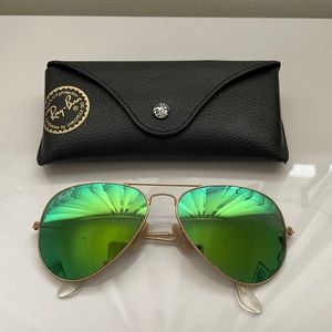 RayBan Green Reflective Aviators